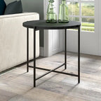 Table d'appoint ronde Loretta de 60 cm de large avec plateau en MDF