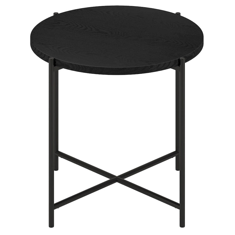 Table d'appoint ronde Loretta de 60 cm de large avec plateau en MDF