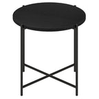 Table d'appoint ronde Loretta de 60 cm de large avec plateau en MDF