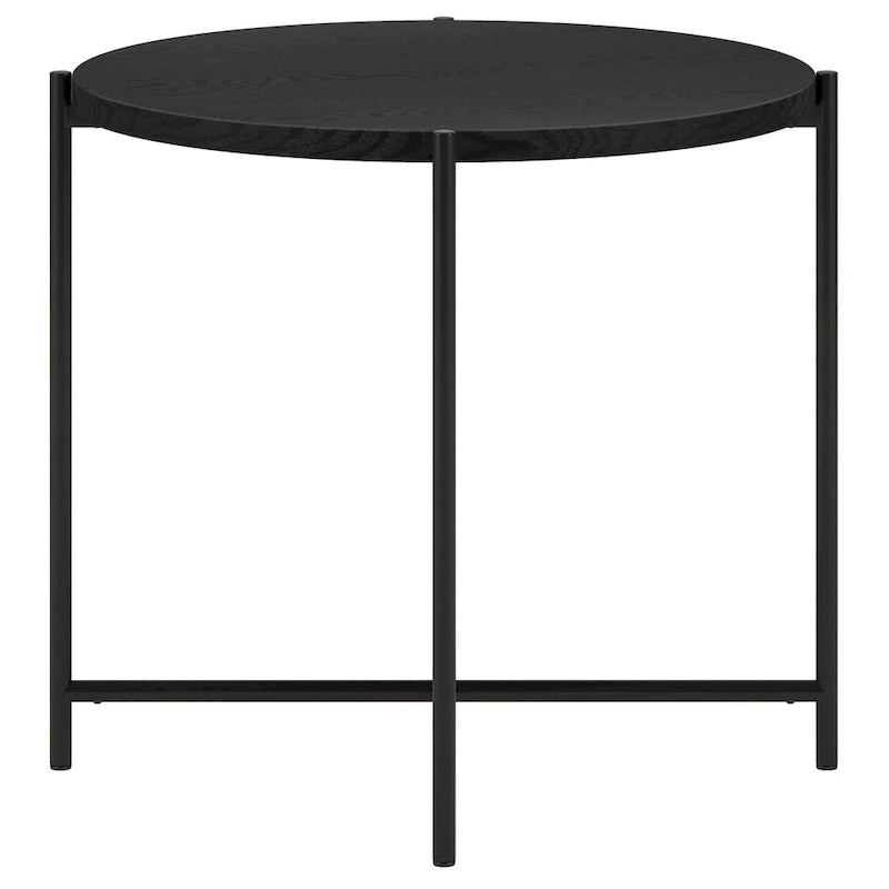 Table d'appoint ronde Loretta de 60 cm de large avec plateau en MDF