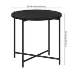 Table d'appoint ronde Loretta de 60 cm de large avec plateau en MDF