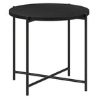 Table d'appoint ronde Loretta de 60 cm de large avec plateau en MDF
