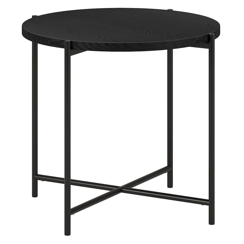 Table d'appoint ronde Loretta de 60 cm de large avec plateau en MDF