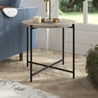 Table d'appoint ronde Loretta de 60 cm de large avec plateau en MDF