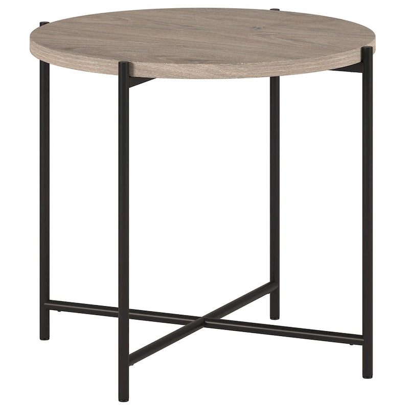 Table d'appoint ronde Loretta de 60 cm de large avec plateau en MDF