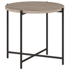 Table d'appoint ronde Loretta de 60 cm de large avec plateau en MDF