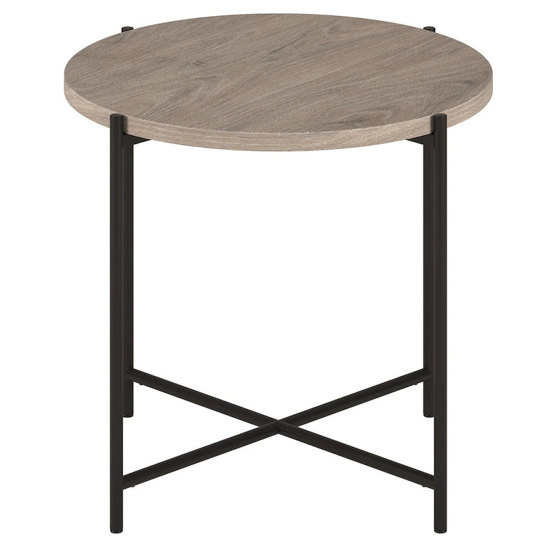 Table d'appoint ronde Loretta de 60 cm de large avec plateau en MDF