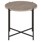 Table d'appoint ronde Loretta de 60 cm de large avec plateau en MDF