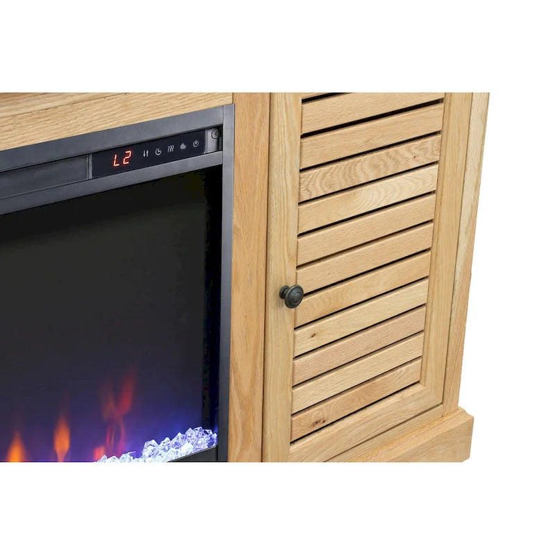 Meuble TV avec cheminée électrique Bridgevine Home Topanga 68 pouces pour téléviseurs jusqu'à 80 pouces