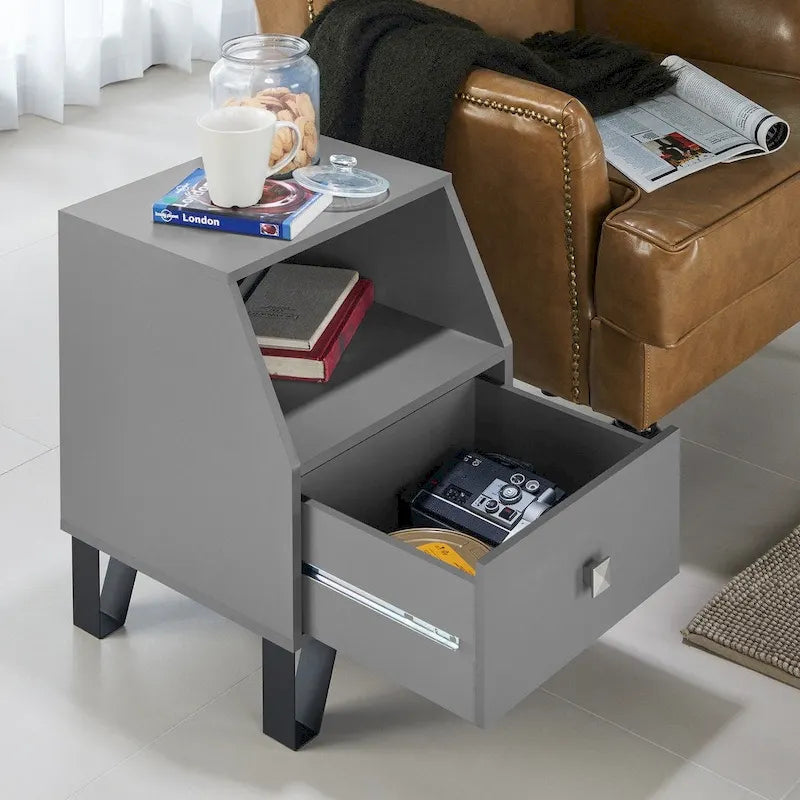 Table d'appoint contemporaine Kara de 40,6 cm (16 pouces) à une étagère par Furniture of America