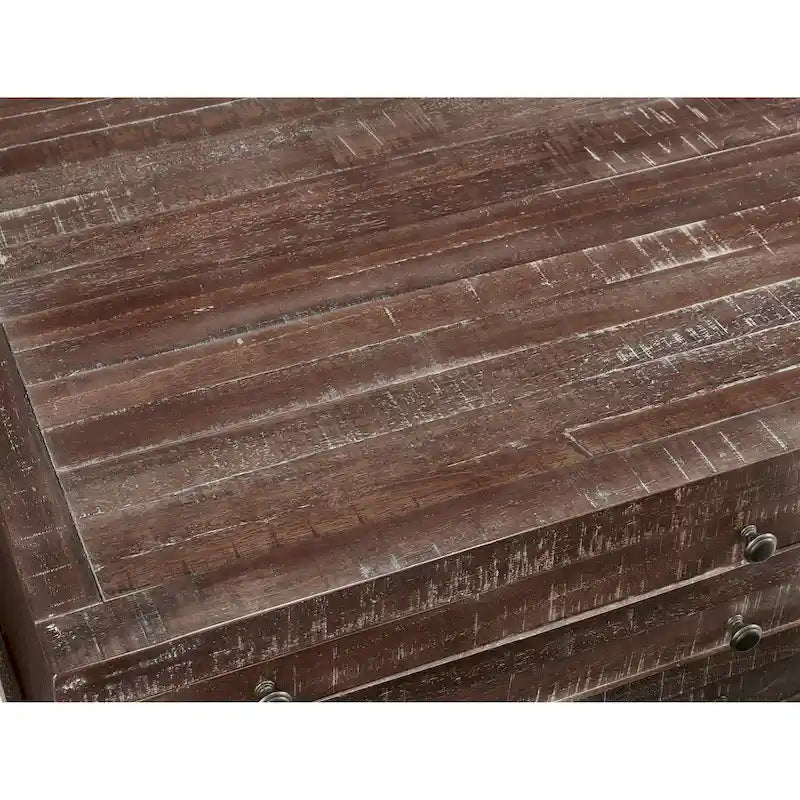 Table basse Townsend en bois massif à roulettes, couleur Java