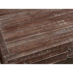 Table basse Townsend en bois massif à roulettes, couleur Java