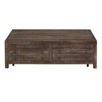 Table basse Townsend en bois massif à roulettes, couleur Java