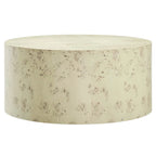 Table basse ronde Penrod en loupe de bois style Mid-Century