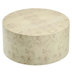 Table basse ronde Penrod en loupe de bois style Mid-Century