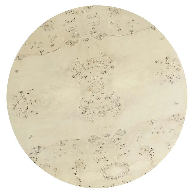 Table basse ronde Penrod en loupe de bois style Mid-Century