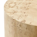 Table basse ronde Penrod en loupe de bois style Mid-Century