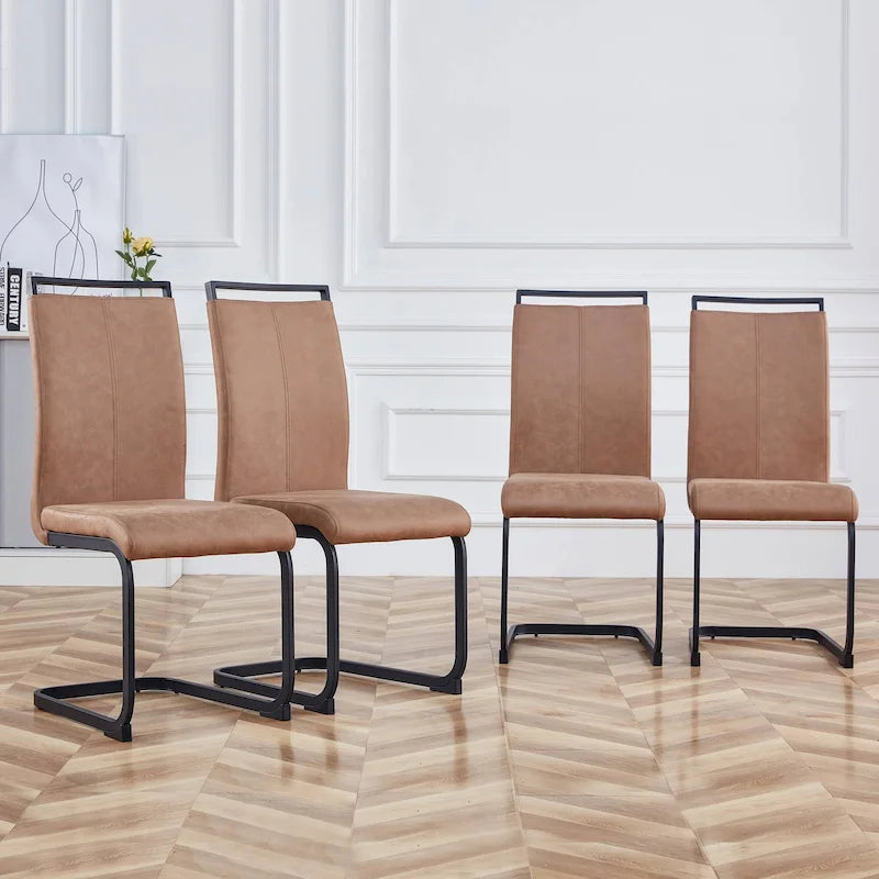 Ensemble de 4 chaises de salle à manger modernes en similicuir PU