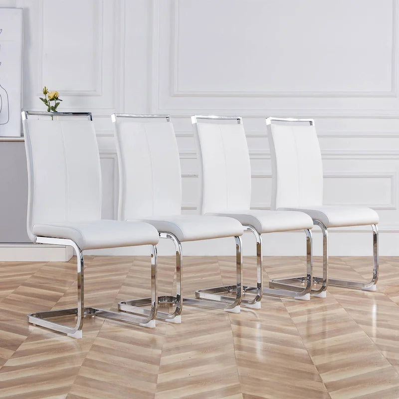 Ensemble de 4 chaises de salle à manger modernes en similicuir PU