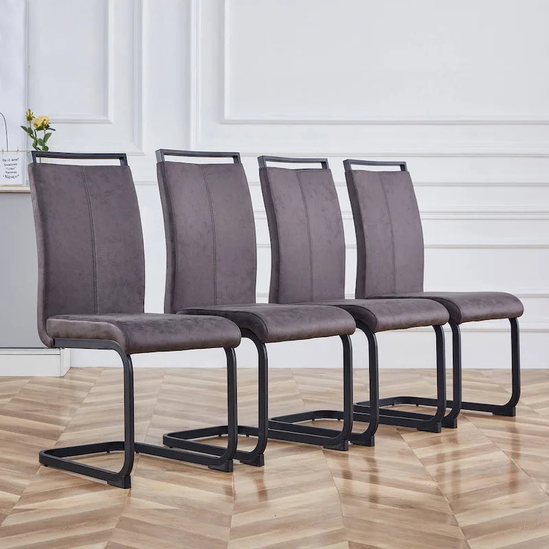 Ensemble de 4 chaises de salle à manger modernes en similicuir PU