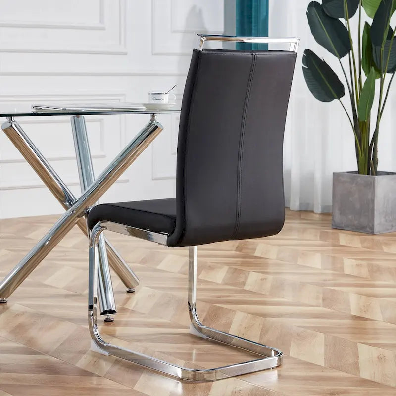 Ensemble de 4 chaises de salle à manger modernes en similicuir PU