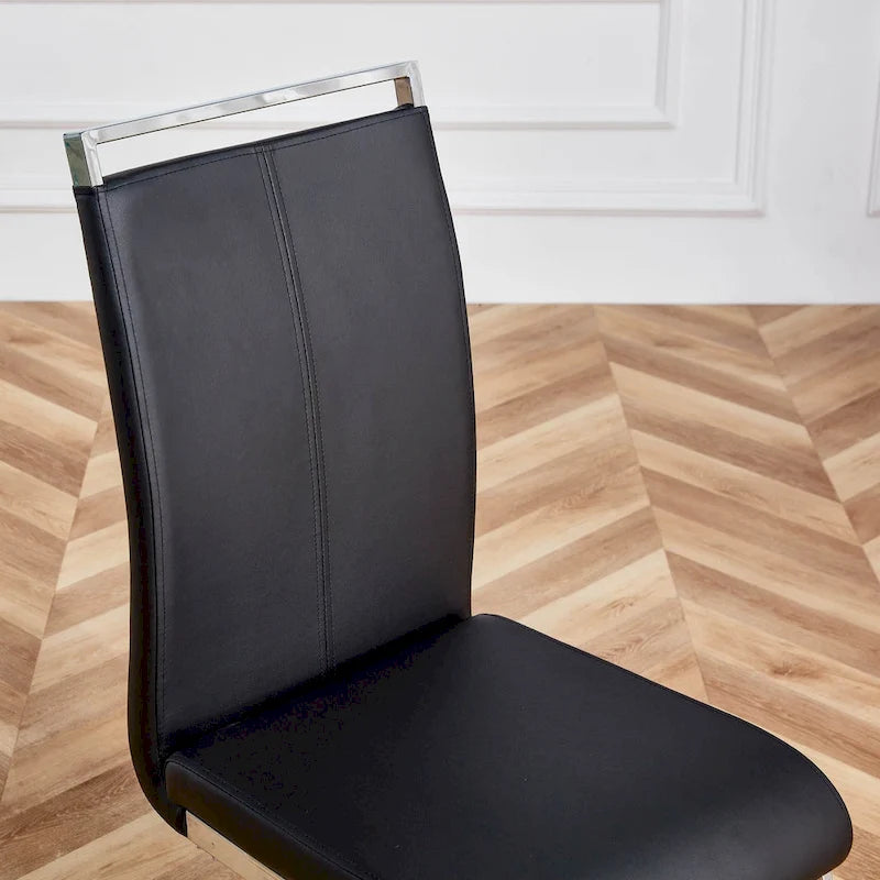 Ensemble de 4 chaises de salle à manger modernes en similicuir PU