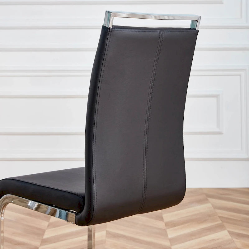 Ensemble de 4 chaises de salle à manger modernes en similicuir PU