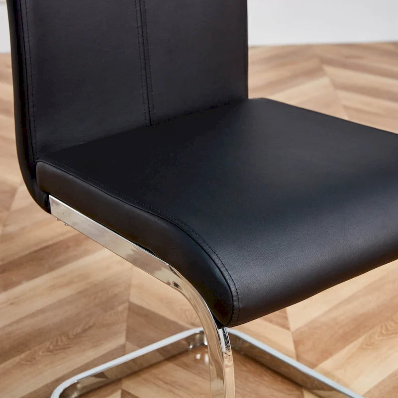 Ensemble de 4 chaises de salle à manger modernes en similicuir PU