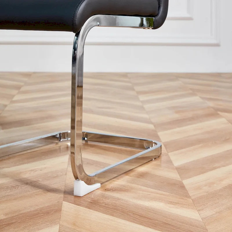 Ensemble de 4 chaises de salle à manger modernes en similicuir PU