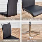 Ensemble de 4 chaises de salle à manger modernes en similicuir PU