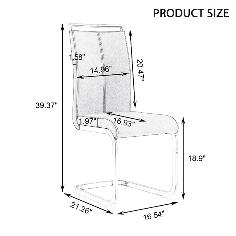 Ensemble de 4 chaises de salle à manger modernes en similicuir PU