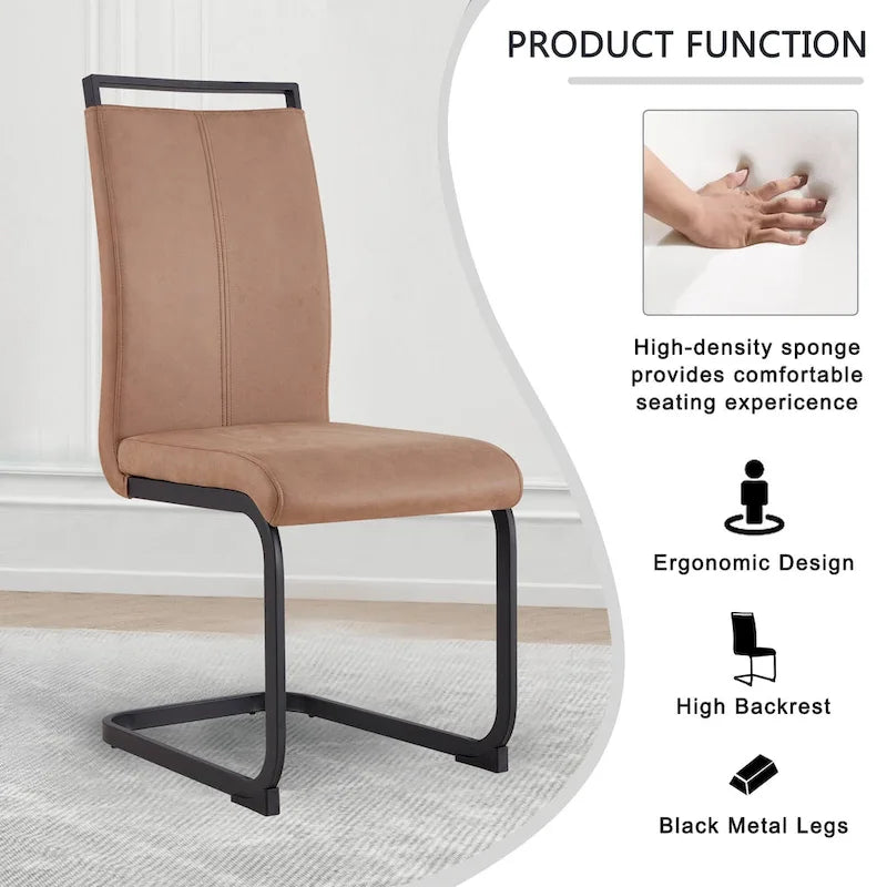Ensemble de 4 chaises de salle à manger modernes en similicuir PU