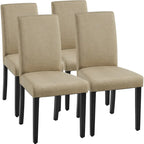 Ensemble de 4 chaises de salle à manger Yaheetech en tissu rembourré avec pieds en bois massif - Non disponible