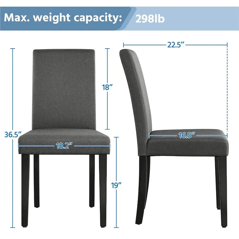 Ensemble de 4 chaises de salle à manger Yaheetech en tissu rembourré avec pieds en bois massif - Non disponible