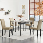 Ensemble de 4 chaises de salle à manger Yaheetech en tissu rembourré avec pieds en bois massif - Non disponible
