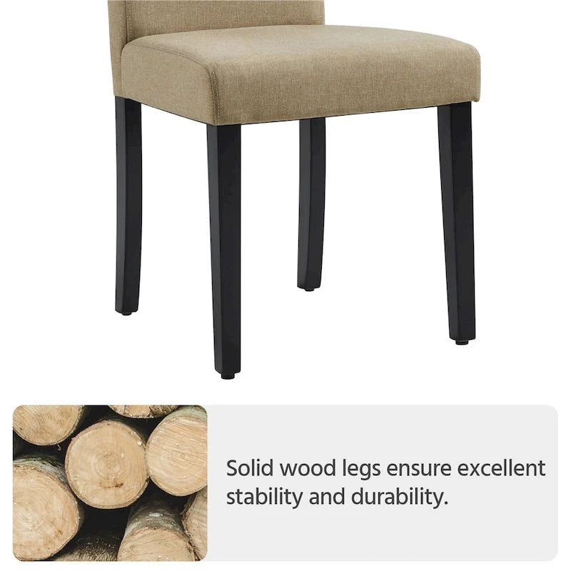 Ensemble de 4 chaises de salle à manger Yaheetech en tissu rembourré avec pieds en bois massif - Non disponible