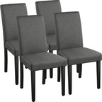 Ensemble de 4 chaises de salle à manger Yaheetech en tissu rembourré avec pieds en bois massif - Non disponible