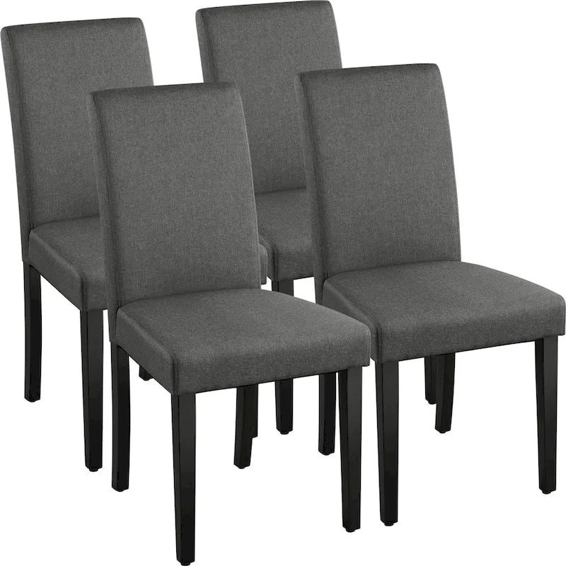 Ensemble de 4 chaises de salle à manger Yaheetech en tissu rembourré avec pieds en bois massif - Non disponible