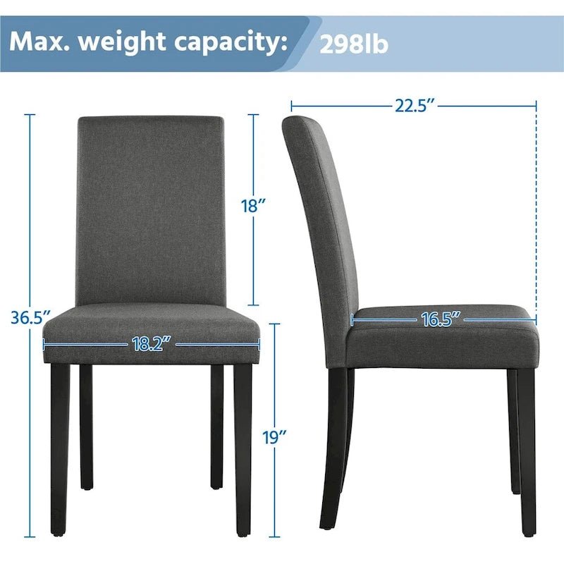 Ensemble de 4 chaises de salle à manger Yaheetech en tissu rembourré avec pieds en bois massif - Non disponible