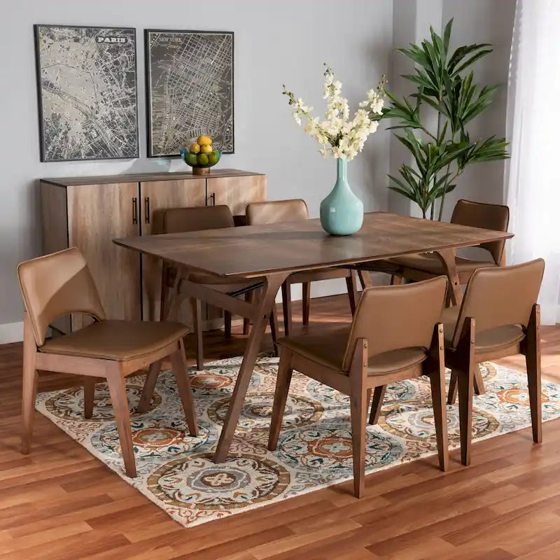 Ensemble de salle à manger 7 pièces Afton style moderne du milieu du siècle