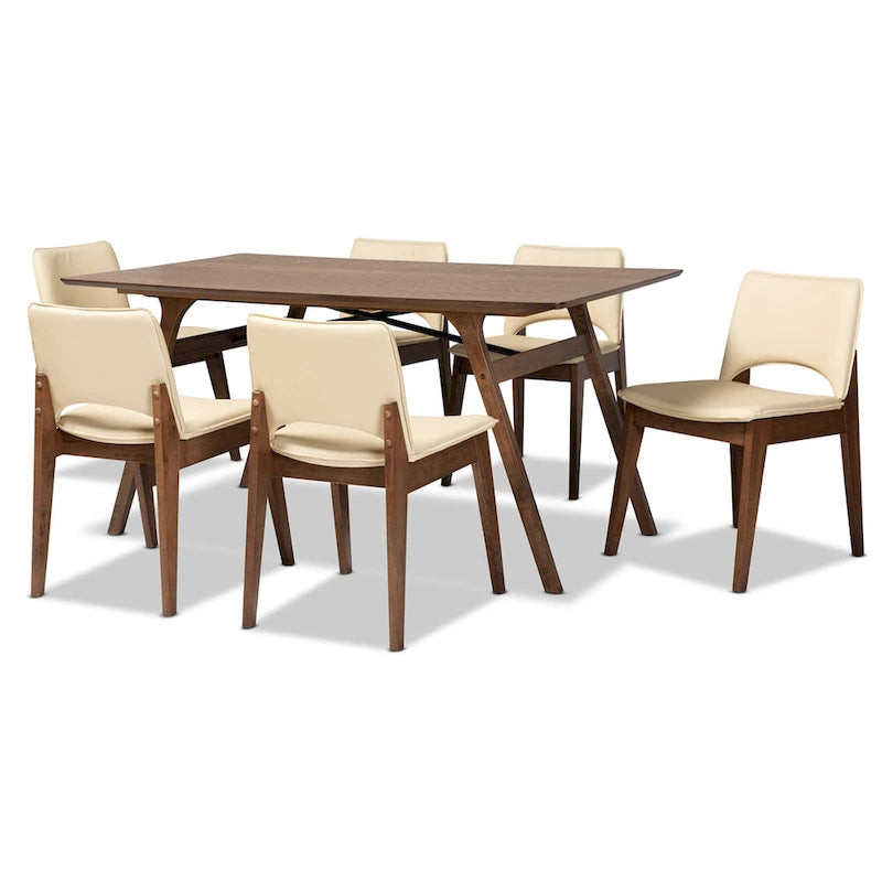 Ensemble de salle à manger 7 pièces Afton style moderne du milieu du siècle