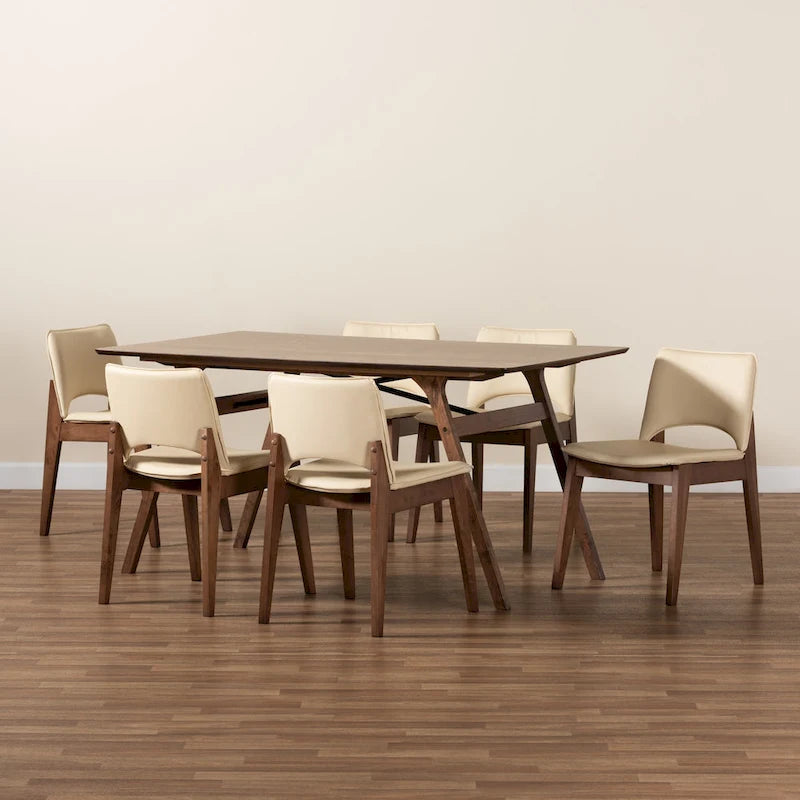 Ensemble de salle à manger 7 pièces Afton style moderne du milieu du siècle