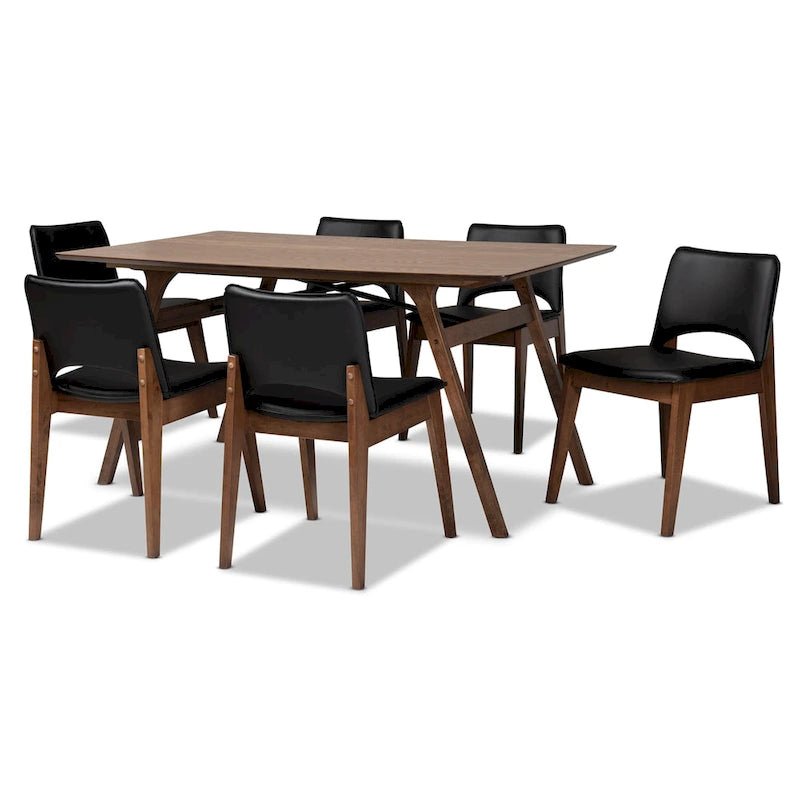 Ensemble de salle à manger 7 pièces Afton style moderne du milieu du siècle
