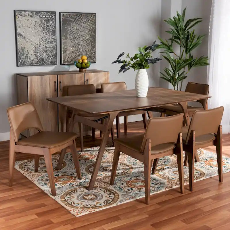 Ensemble de salle à manger 7 pièces Afton style moderne du milieu du siècle