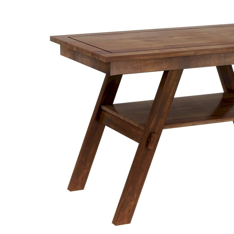 Ensemble de salle à manger 6 pièces en bois, hauteur comptoir, avec étagère de rangement