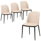 Ensemble de 4 chaises de salle à manger avec assise rembourrée et structure en MDF et acier.