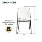 Ensemble de 4 chaises de salle à manger avec assise rembourrée et structure en MDF et acier.