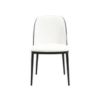 Ensemble de 4 chaises de salle à manger avec assise rembourrée et structure en MDF et acier.