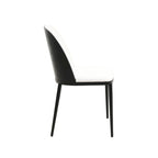 Ensemble de 4 chaises de salle à manger avec assise rembourrée et structure en MDF et acier.