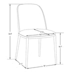 Ensemble de 4 chaises de salle à manger avec assise rembourrée et structure en MDF et acier.